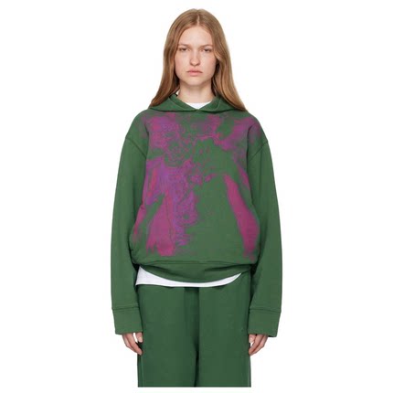 Mm6 Maison Margiela 绿色 Unbrushed 连帽卫衣女休闲宽松男女