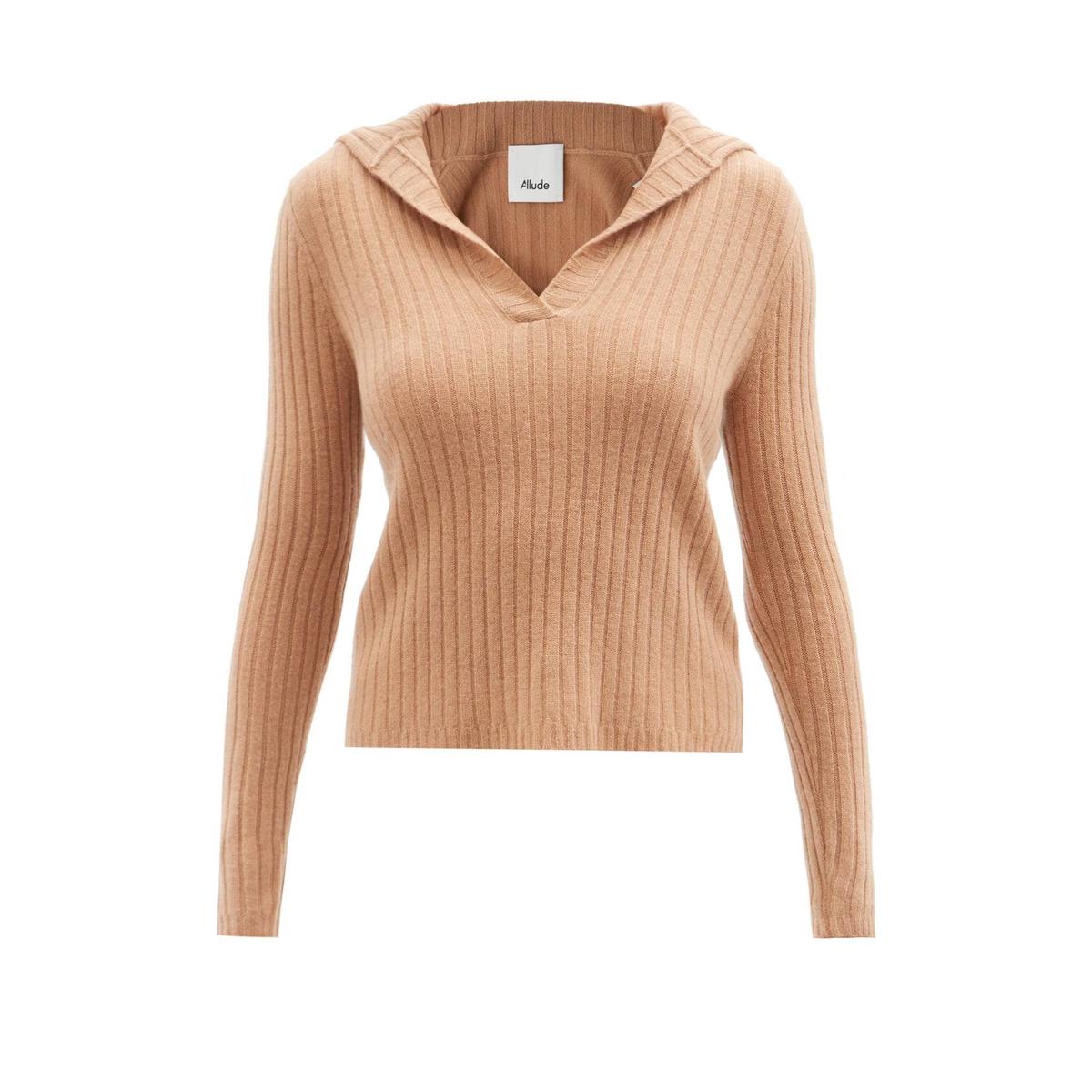 allude cashmere 开领罗纹针织毛衣2022新款秋冬女士奢侈品
