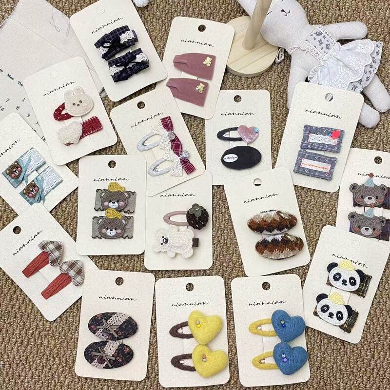 卡子新款甜美纽扣儿童碎发饰韩系