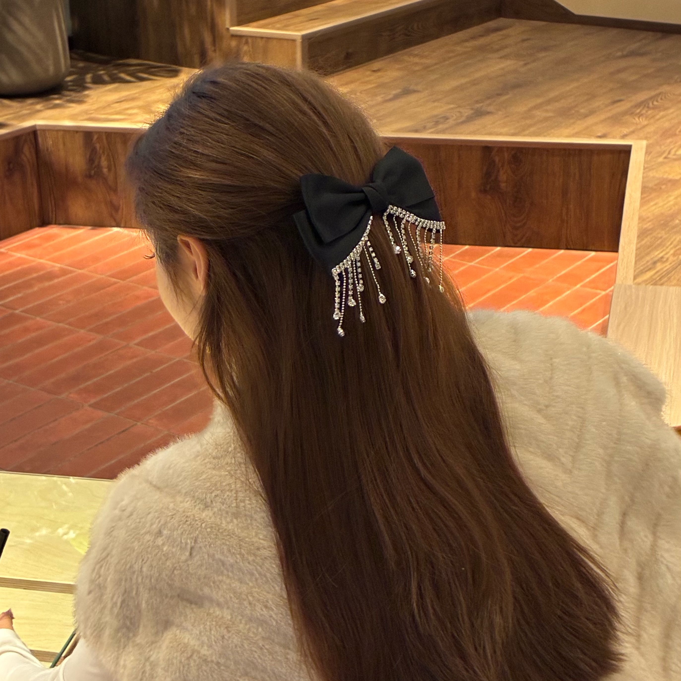 复古甜美黑色蝴蝶结发夹水钻流苏顶夹氛围感高级发饰韩国头饰,饰品/流行首饰/时尚饰品新,发饰,淘宝优惠券,粉丝福利购,淘宝优惠卷