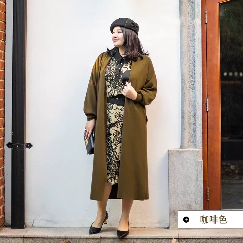 大码女装羊毛针织开衫