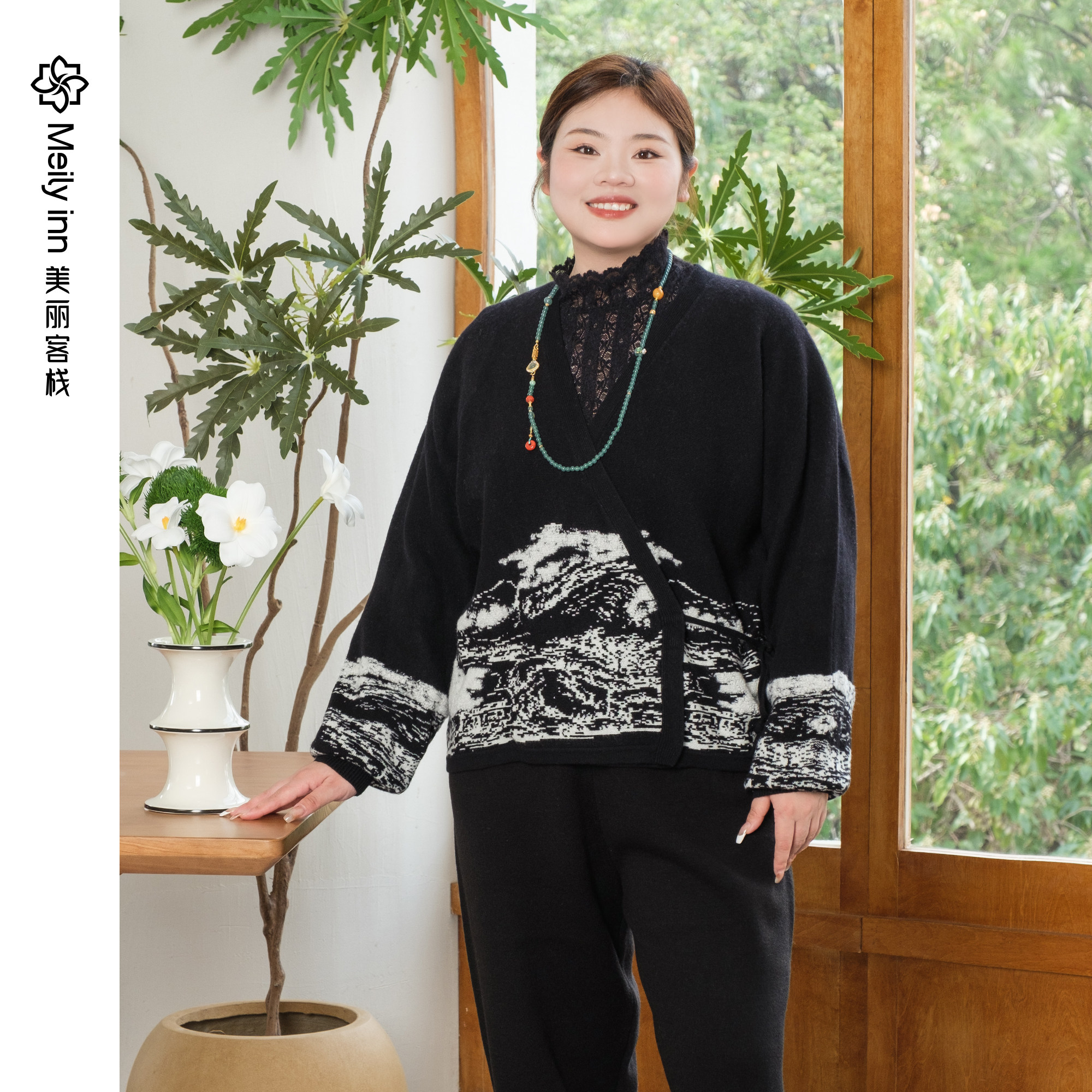 云游山水间慵懒感毛衣
