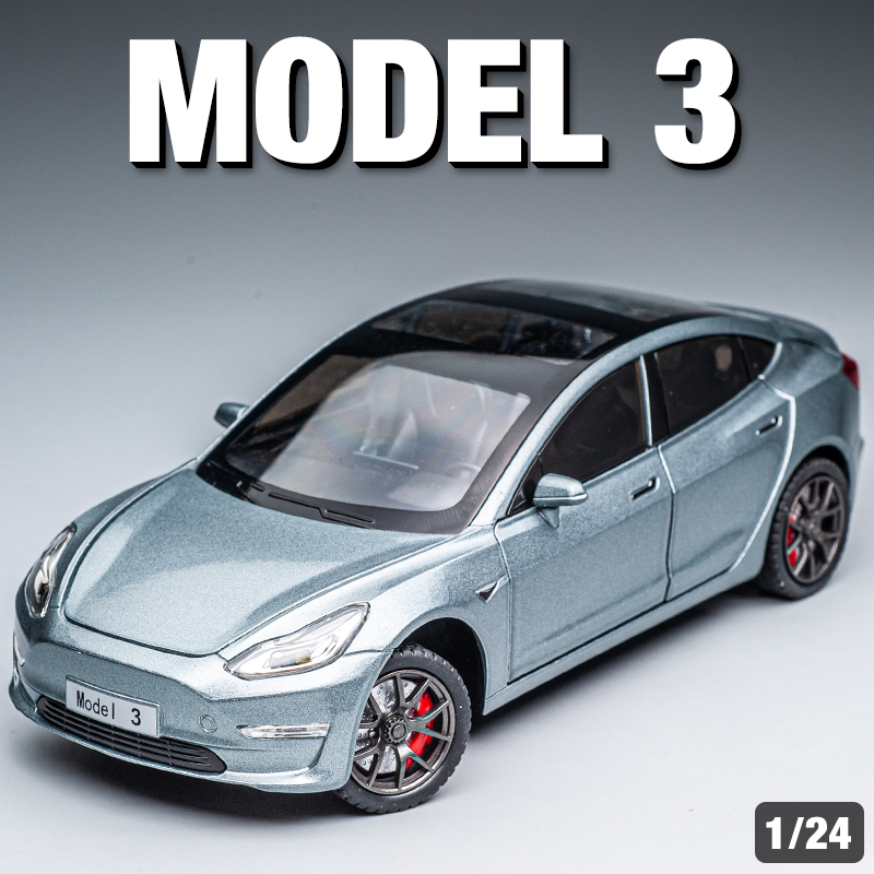 特斯垃Model3合金车模1:24儿童玩具车礼物摆件仿真新能源汽车模型 玩具/童车/益智/积木/模型 合金车/玩具仿真车/收藏车模 原图主图