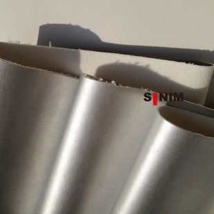 银色进口仿皮布料面料皮革面料皮衣皮裤 饰植绒弹力面料 夹克软包装