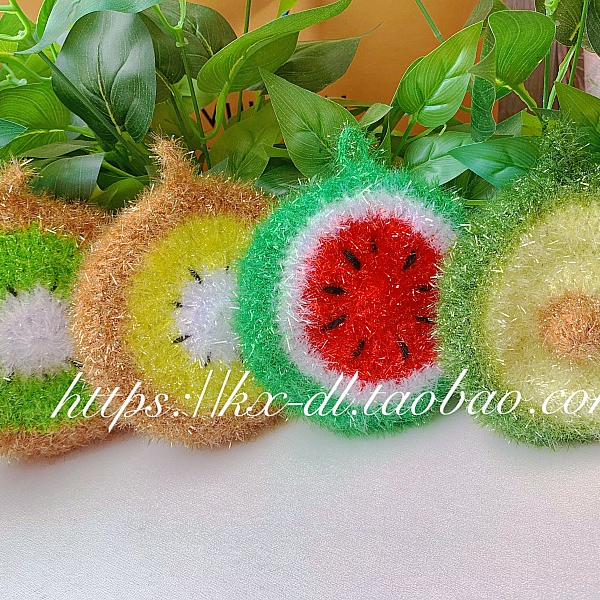 韩式草莓洗碗巾西瓜洗碗布亚克力洗碗抹布摸布菜瓜布水果纯手工,家庭/个人清洁工具,百洁布,淘宝优惠券,粉丝福利购,淘宝优惠卷