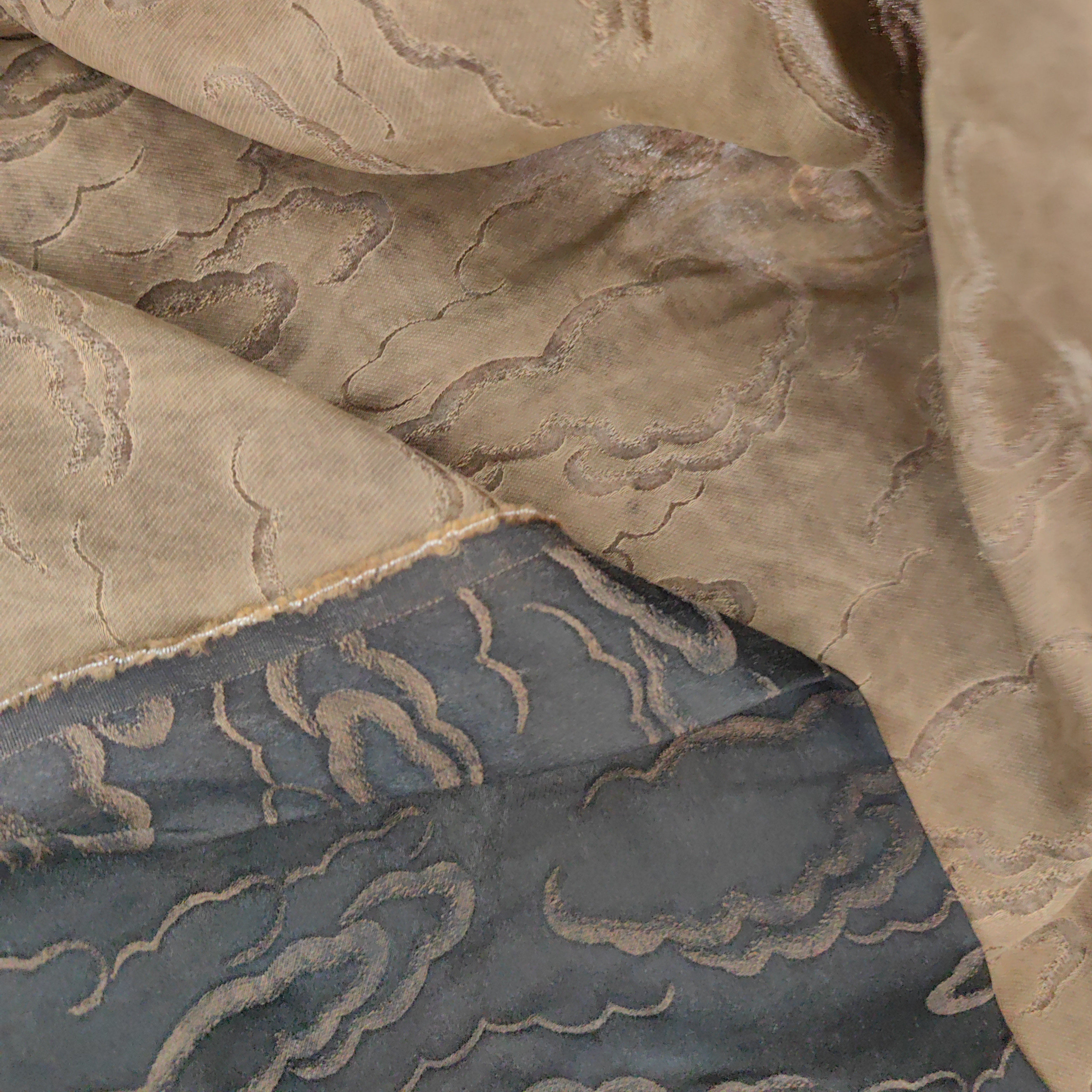 重磅真丝香云纱面料 旗袍中式布料