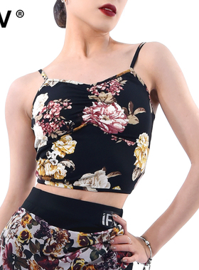 露背百搭吊带IFV伊芙唯校班服性感含胸垫1009拉丁国标练功服舞