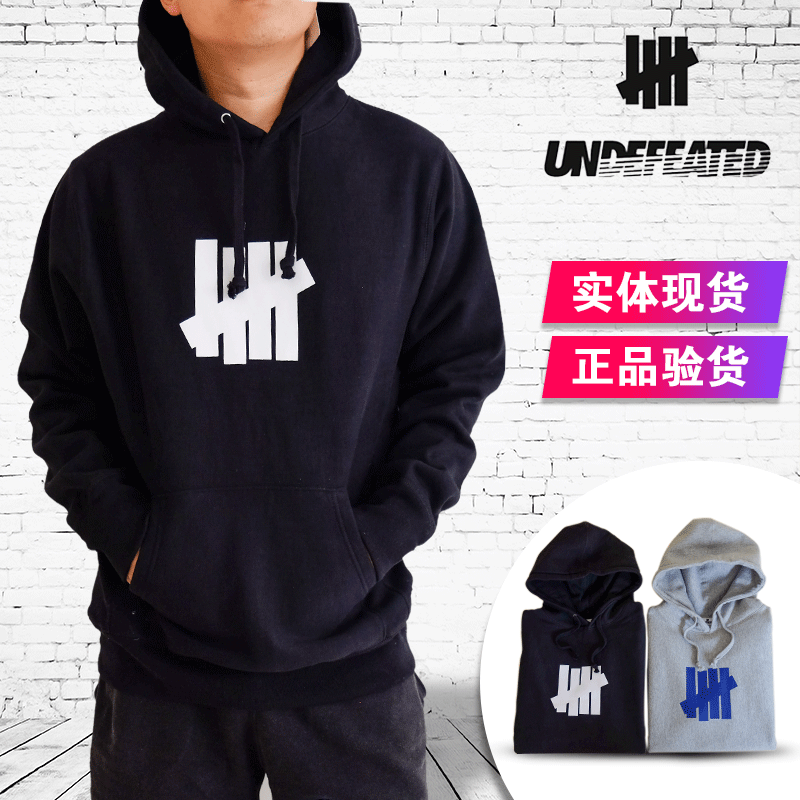 undefeated五条杠不败连帽卫衣