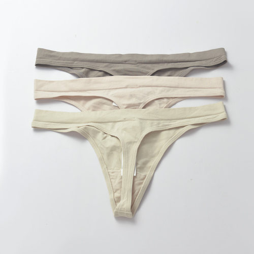 【3条】女低腰丁字裤舒适简约弹力T裤肤色大地色系纯色.O.剪.标