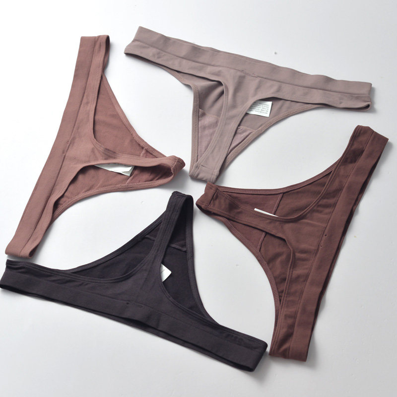 【3条】女低腰丁字裤舒适简约弹力T裤肤色白色纯色.O.剪.标