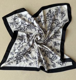 春夏ins小方巾女花卉丝巾日韩百搭围巾空姐职业领巾发带装饰文艺