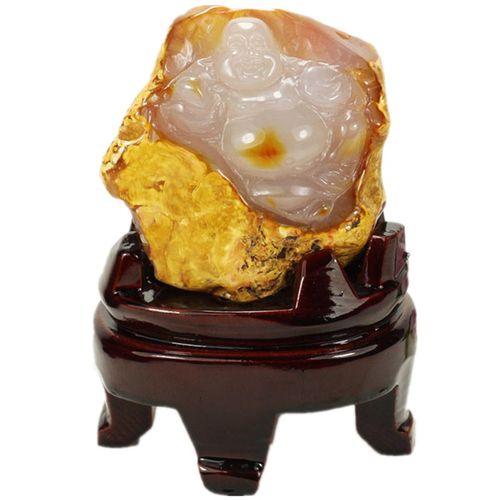 原石雕刻小摆件天然玉髓聚宝盆
