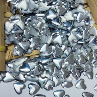 服饰辅料 DIY服装 烫钻 烫图加工烫片 桃心亮片 铝片 银心形平片