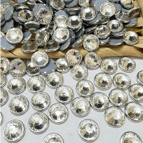 金属边烫钻白包银边烫钻/烫图/包边钻/DIY鞋饰/服饰/白钻包边烫钻