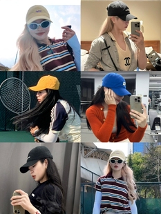 喜庆快跑运动鸭舌帽显头脸小显白版型超正