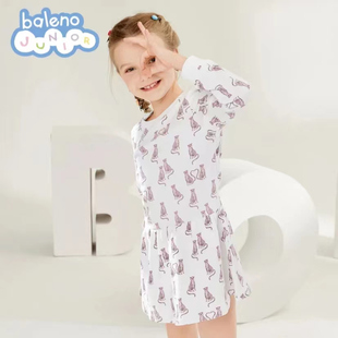 包邮 童装 baleno 针织裙纯棉秋季 裙子 junior女童连衣裙长袖 满两件