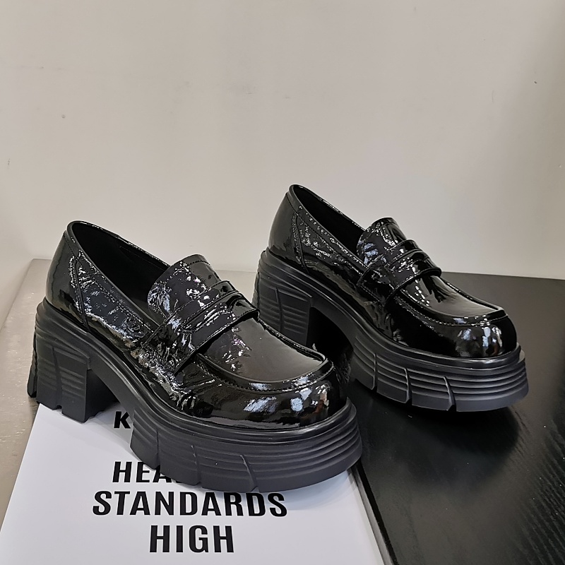 超轻厚底小皮鞋百搭英伦风乐福鞋