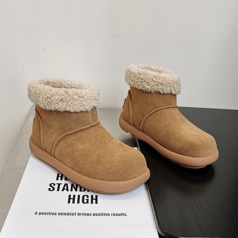 磨砂真皮平底雪地靴女2025秋冬新款加绒加厚保暖棉靴复古勃肯短靴,女鞋,时尚雪地靴,淘宝优惠券,粉丝福利购,淘宝优惠卷