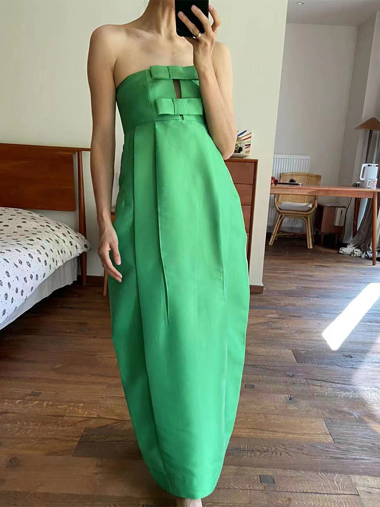 澳洲设计师礼服走秀款抹胸连衣裙