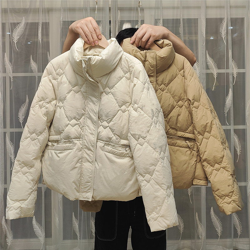 白鸭绒短款立领宽松显瘦羽绒服