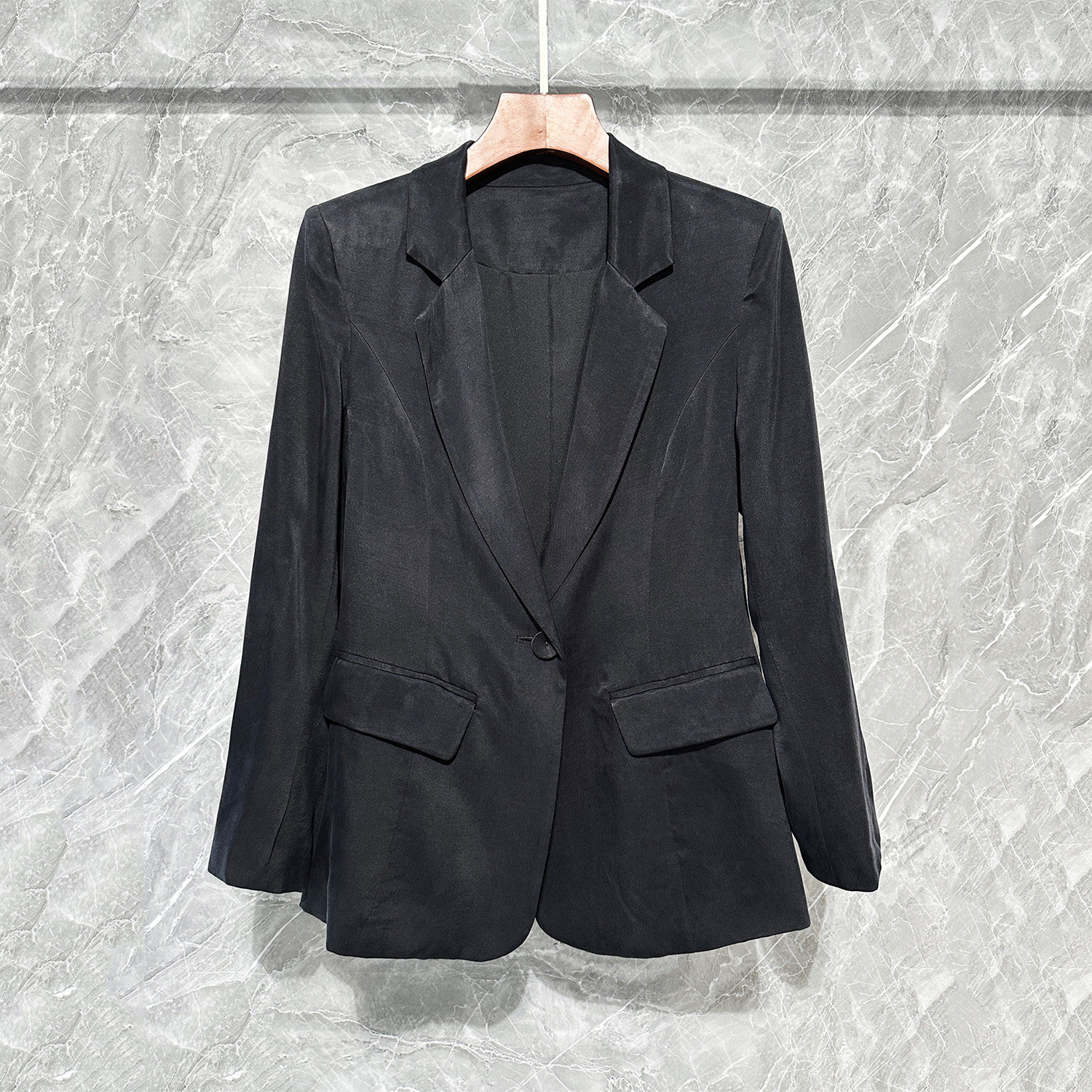 2025新款砂洗铜氨丝气质一粒扣西装百搭气质外套潮流高级感西服