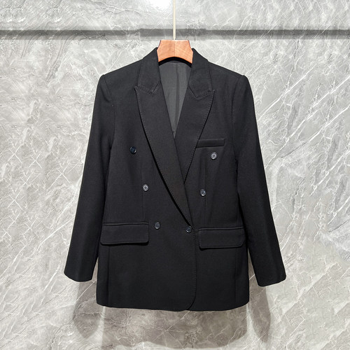高级感通勤双排扣羊毛西装外套女