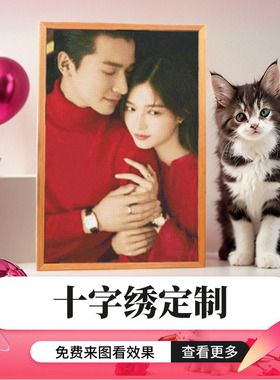 正品DMC纯棉线精准印花真人照片DIY十字绣定制2025新款免费效果图