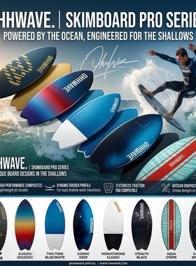 skimboard浅滩冲浪板 沙板 碳纤维2024款 鱼板，钻石板 冲浪板