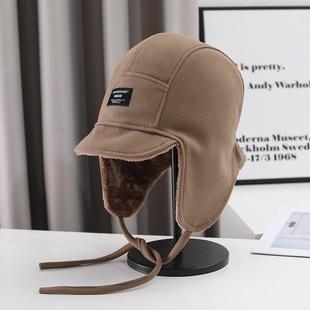 帽子女款保暖户外骑车防寒护耳雷锋帽冬季加绒加厚鸭舌飞行员帽男