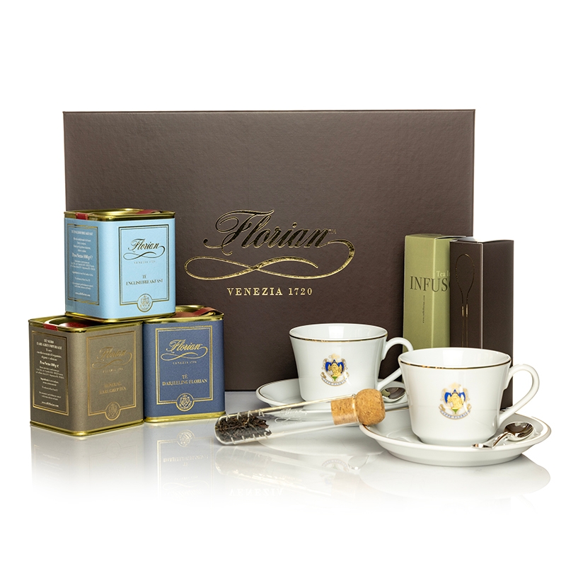 意大利代购威尼斯特产伴手礼物caffeflorian茶叶茶具茶匙礼盒套装
