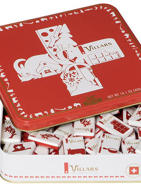 瑞士进口零食 Villars红色铁罐装礼盒 香草牛奶巧克力 伴手礼400g