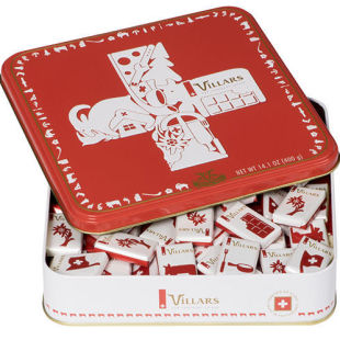 瑞士进口零食 Villars红色铁罐装礼盒 香草牛奶巧克力 伴手礼400g