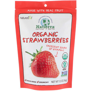无糖 美国进口零食 Natierra 冷冻干燥草莓干 34g 无色素无防腐剂