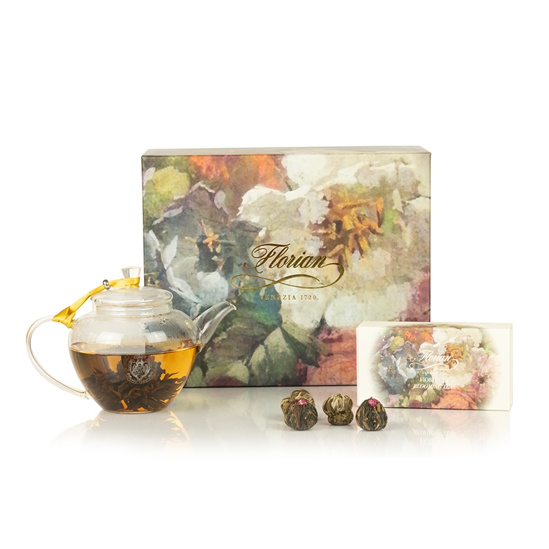 意大利代购威尼斯特产伴手礼物caffeflorian花果茶叶茶具礼盒套装