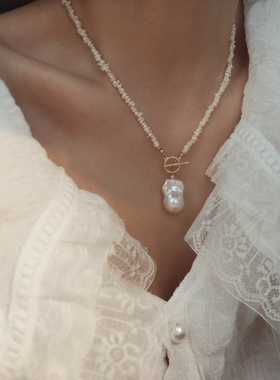 keshi小珍珠女轻奢优雅复古项链