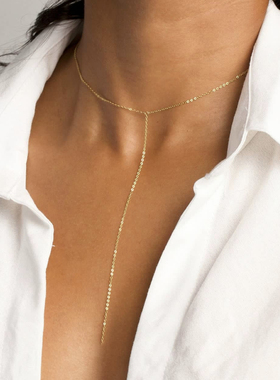 纯银14k包金极简气质女项链