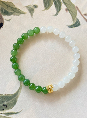 高品质天然和田玉手串碧玉手链白玉新疆灵蛇年白蛇传国风女新中式