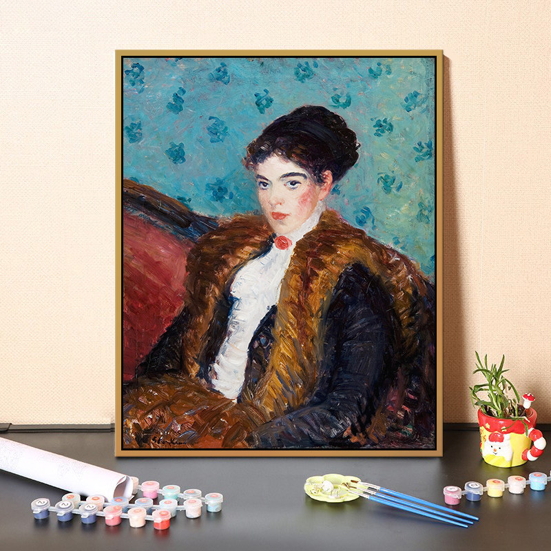 创意成人休闲减压diy数字油彩画北欧艺术客厅装饰画 人物肖像油画