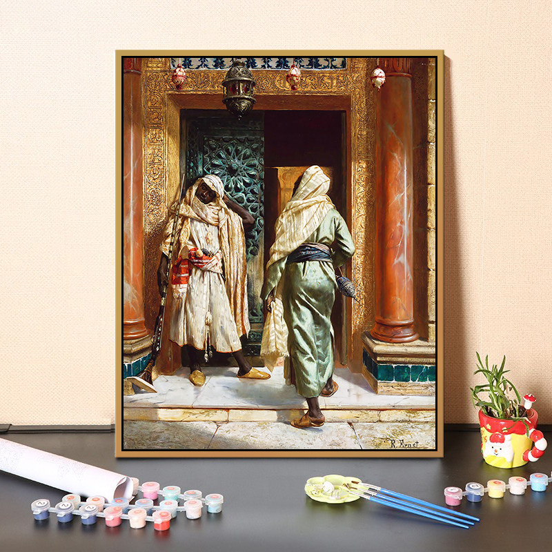 创意休闲手工填色diy数字油画鲁道夫 世界名画作品艺术客厅装饰画