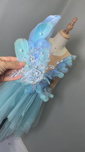 小红书原版儿童舞台演出服焕蝶剧目酉鸡出辰鹤舞蝴蝶舞定做舞蹈服