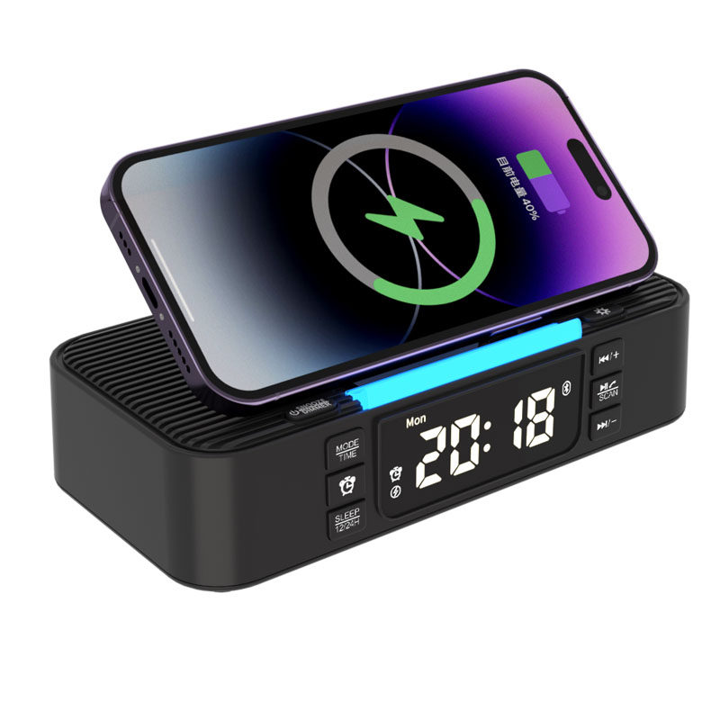 多功能收音机蓝牙音响手机充电器七彩小夜灯桌面床头U盘音乐闹钟