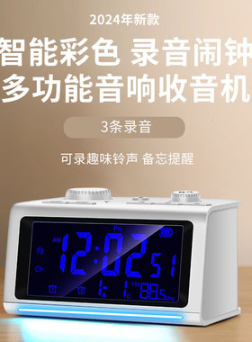 3个闹钟可设录音做闹铃手机充电
