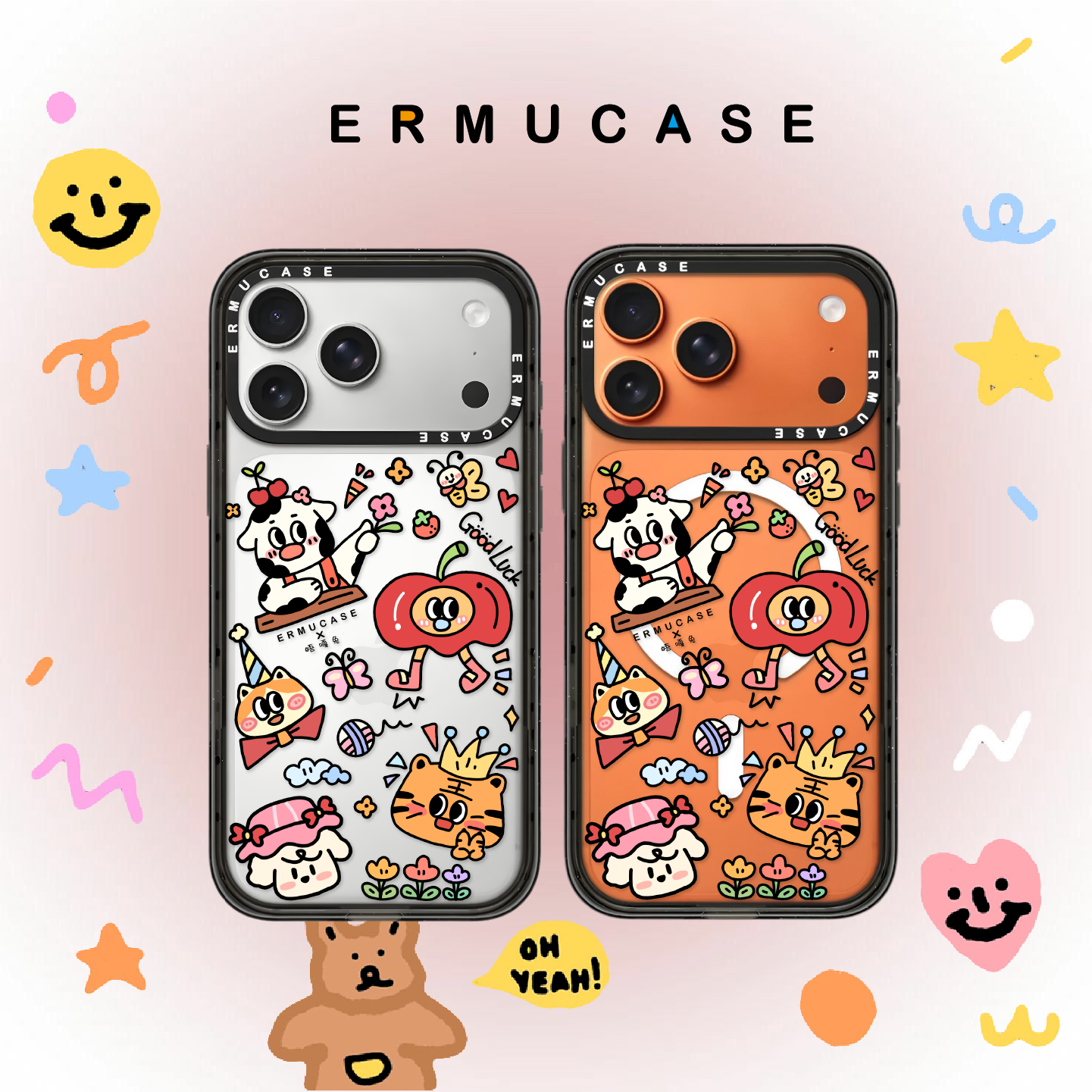 唔嘎兔 x ERMUCASE 艺术家联名款 好运派对 适用于苹果iPhone17ProMax/17Pro/Air/16ProMax15Pro磁吸手机壳