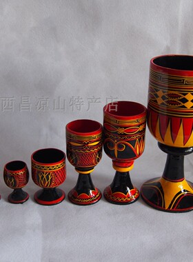 四川西昌凉山特产原木酒具漆器