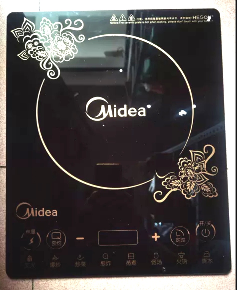 美的电磁炉配件ST2112面板.黑晶板.微晶板.全新玻璃面板.需要打胶