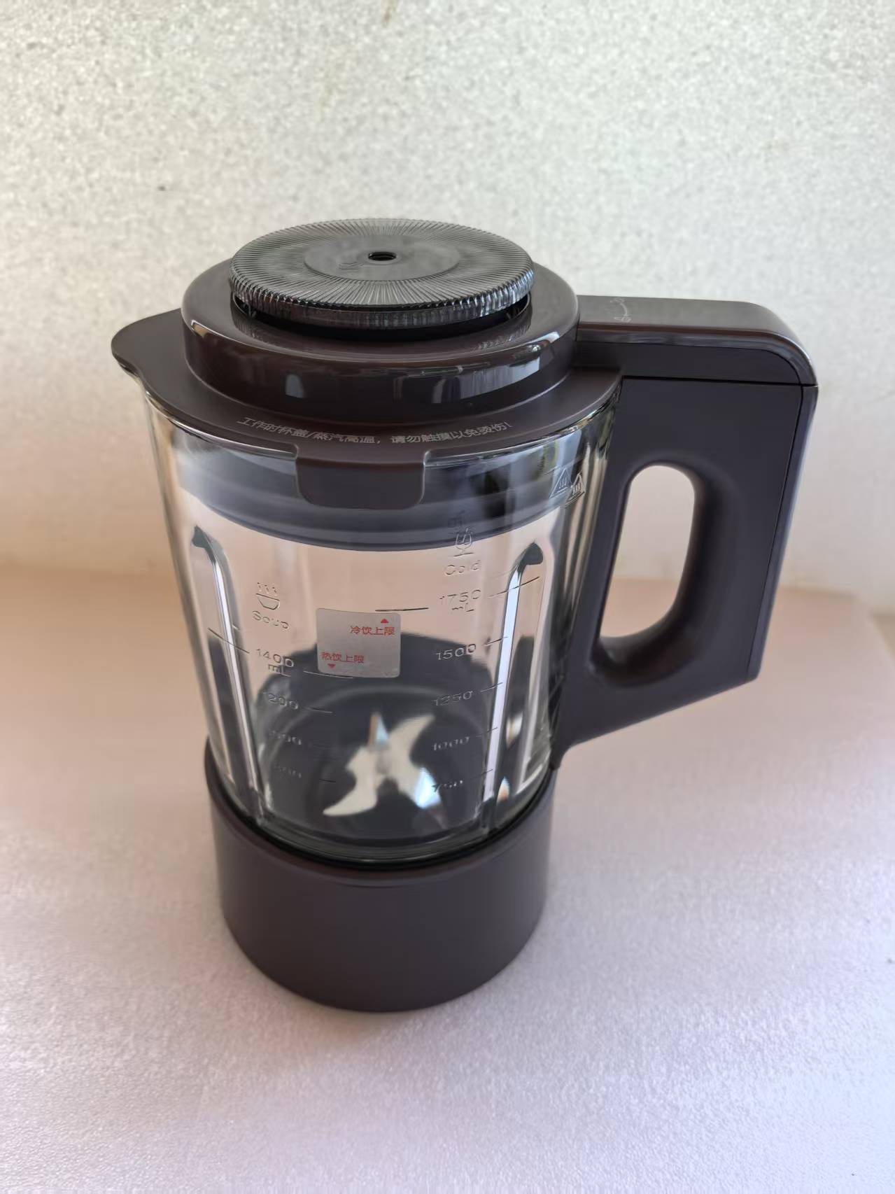 美的破壁机配件PB12S06/PB1S1全新加热搅拌玻璃杯/带发热盘搅拌刀