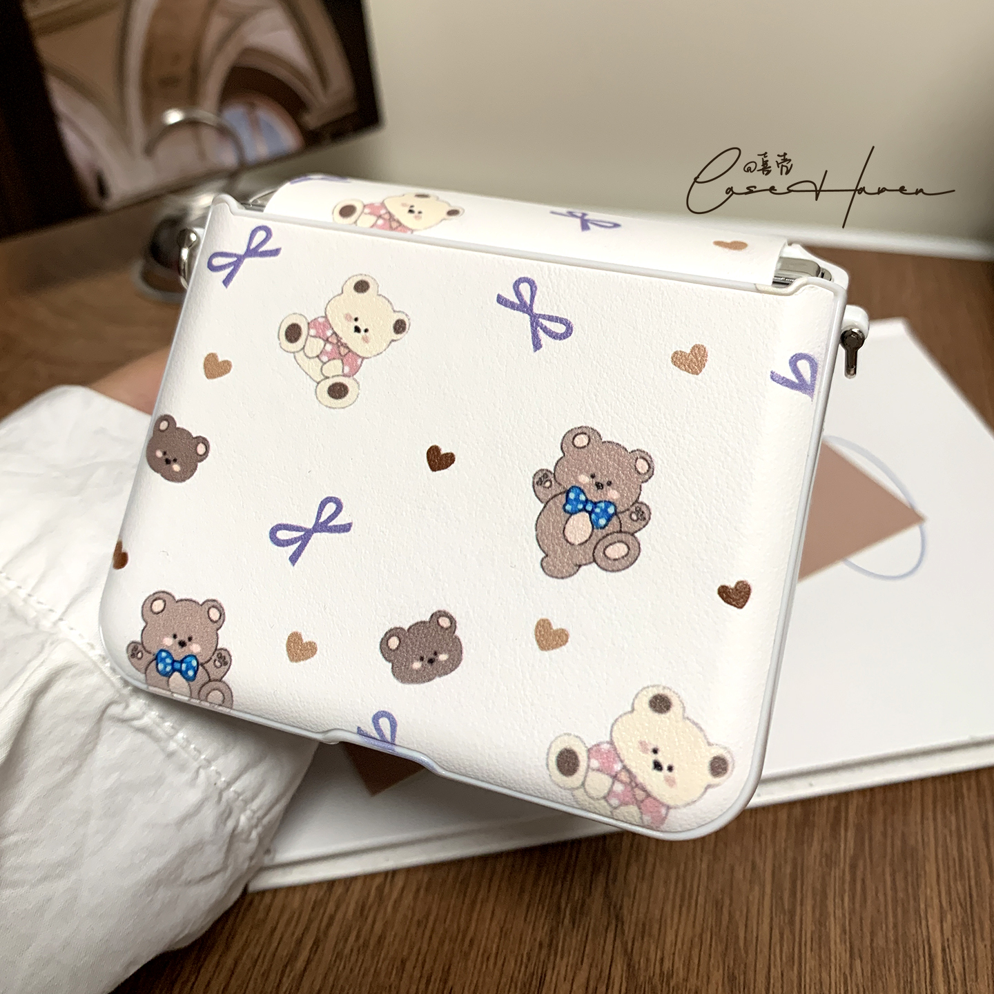 可爱卡通蝴蝶结小熊purax手机壳