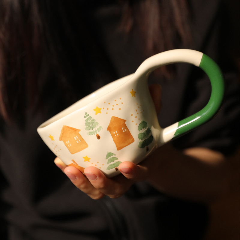 女生生日礼物ins可爱大容量马克杯高颜值水杯咖啡杯小众随手杯