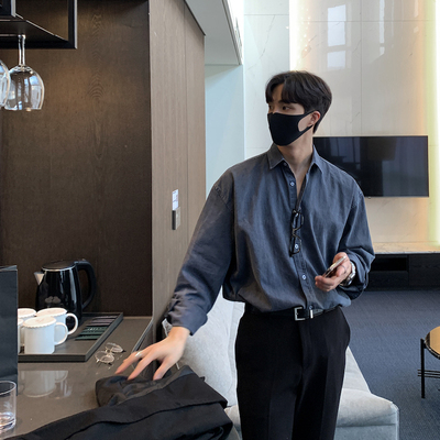 韩国代购男女vintage水洗衬衫