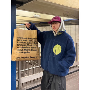 韩国东大门代购UNC冬时尚双面穿重工保暖休闲撞色拼接夹克外套男